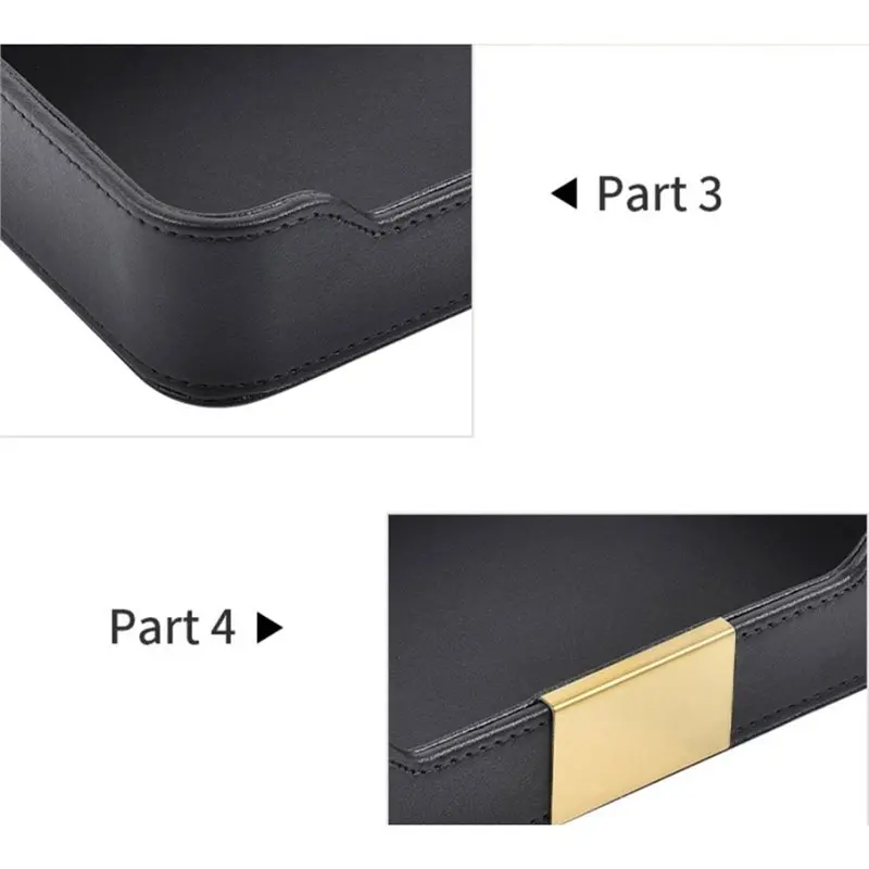 ABMH-PU Leather Key Box, Key Tray, Entryway Storage Tray-Perfect For Storing Jewelry, Watches, And Wallets Black
