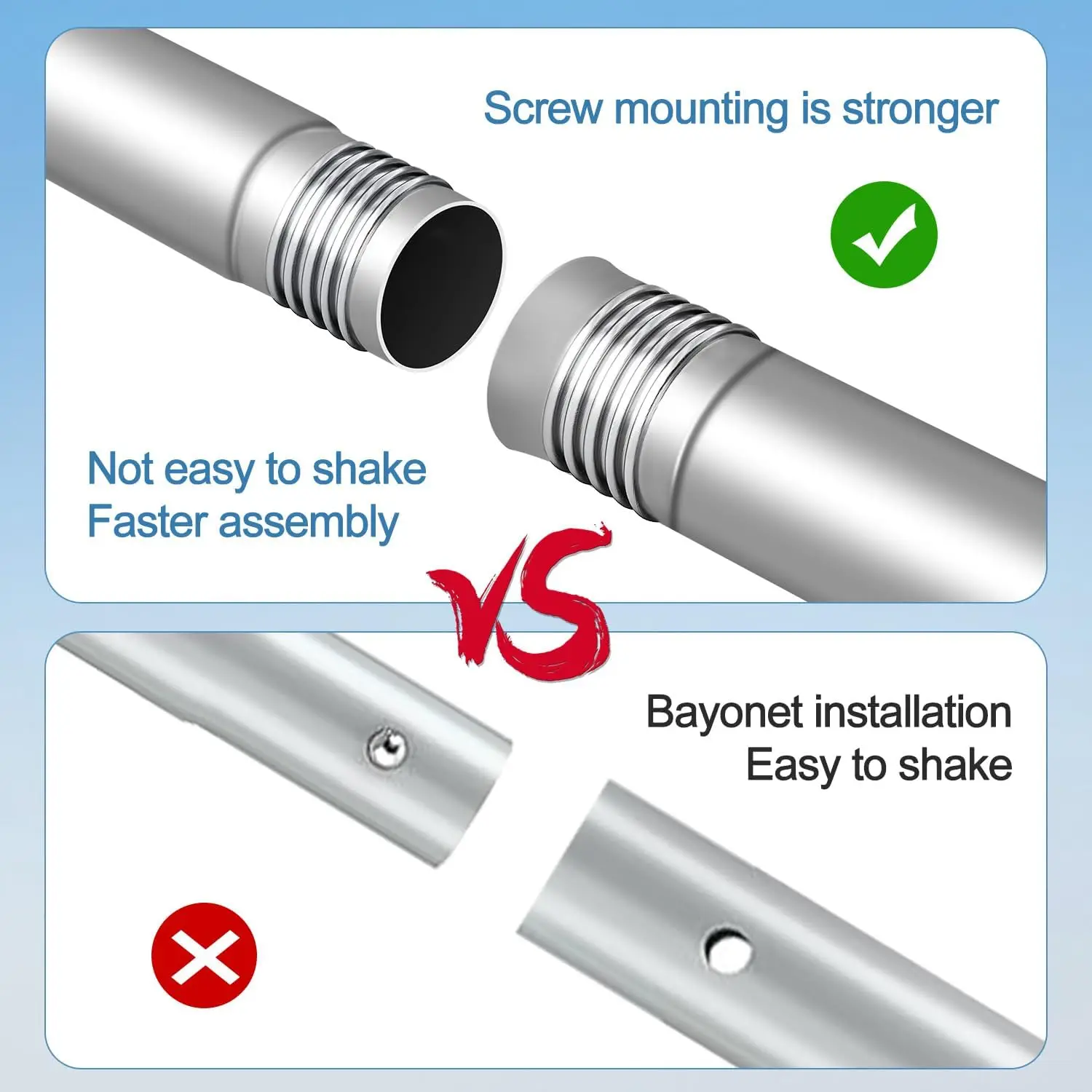 Support sur poteau, kit de montage pour camping-car comprend un poteau durable de 1,5 po de diamètre, support sur poteau au sol de 7 pieds, 4 sections · Vente directe d'usine