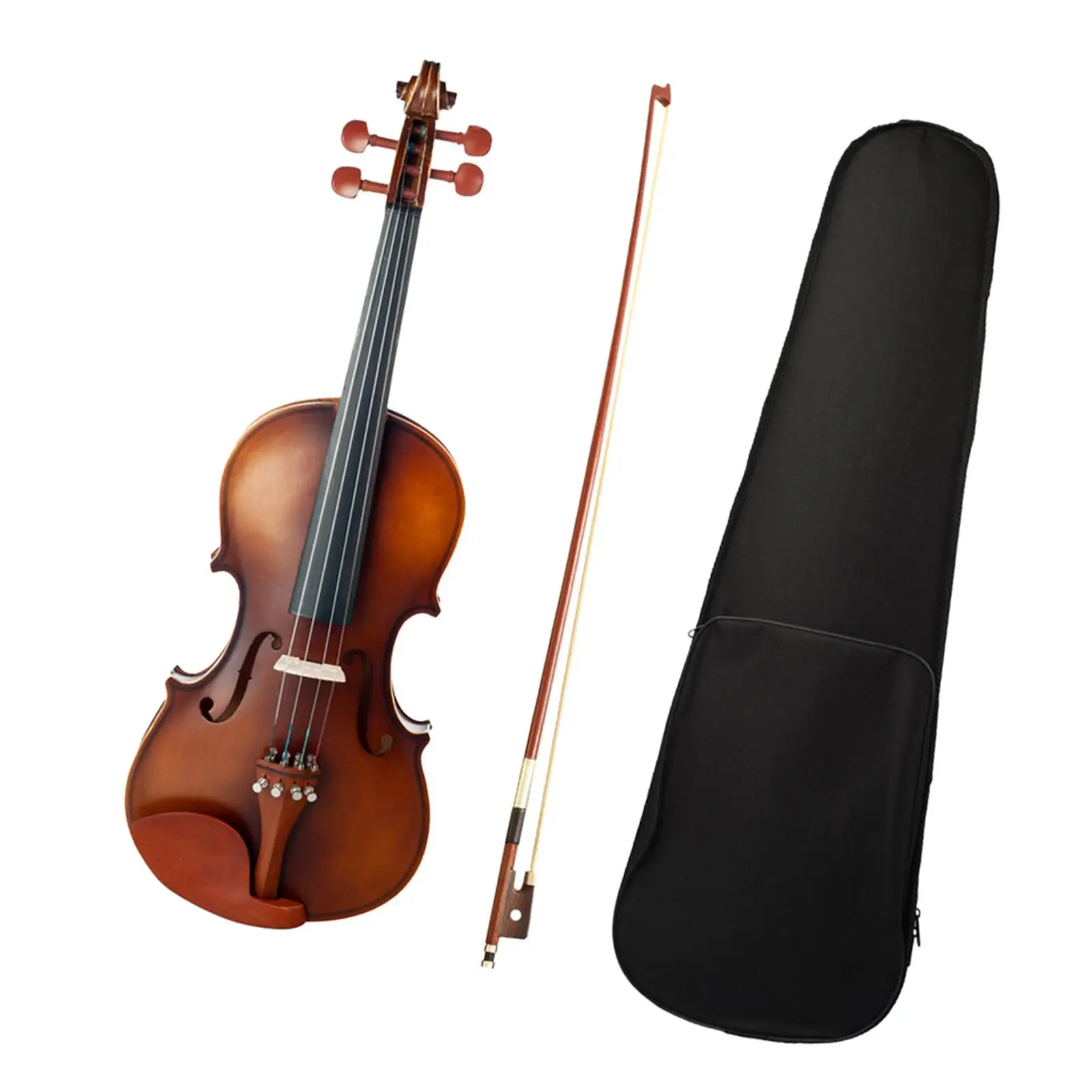 4/4 Size Jujube Wood Matte Violin Fiddle Accessory Set for Beginners Gift