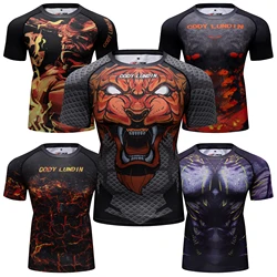 Cody Lundin Polyester Spandex Sports T Shirt Men 3d Sublimation Heat Tranfer Printing Running Compression Fitness Shirt Rash Top