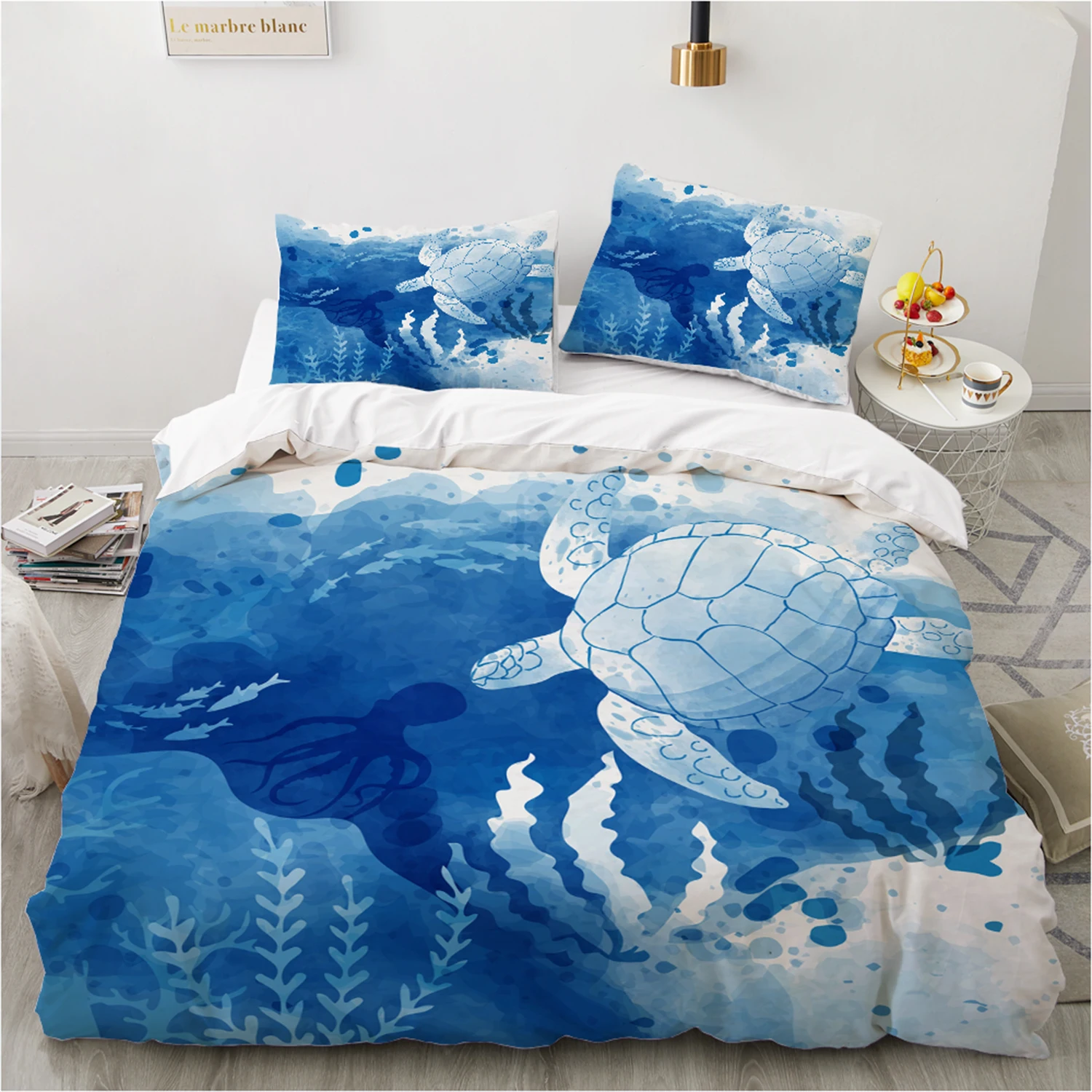 Ocean Series Duvet Cover Bedding Set Sea Turtle Pillowcase 3D Printed 2024 New Wholesale Colorful And Comfortable Kit