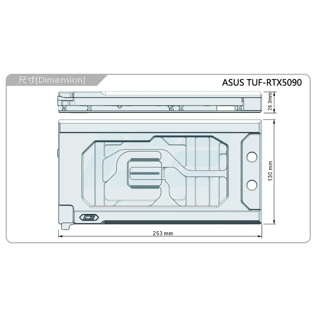 IceManCooler Glas Waterblok Voor ASUS TUF Gaming Geforce RTX 5090,5090D Grafische Kaart Koeler Met Achterplaat