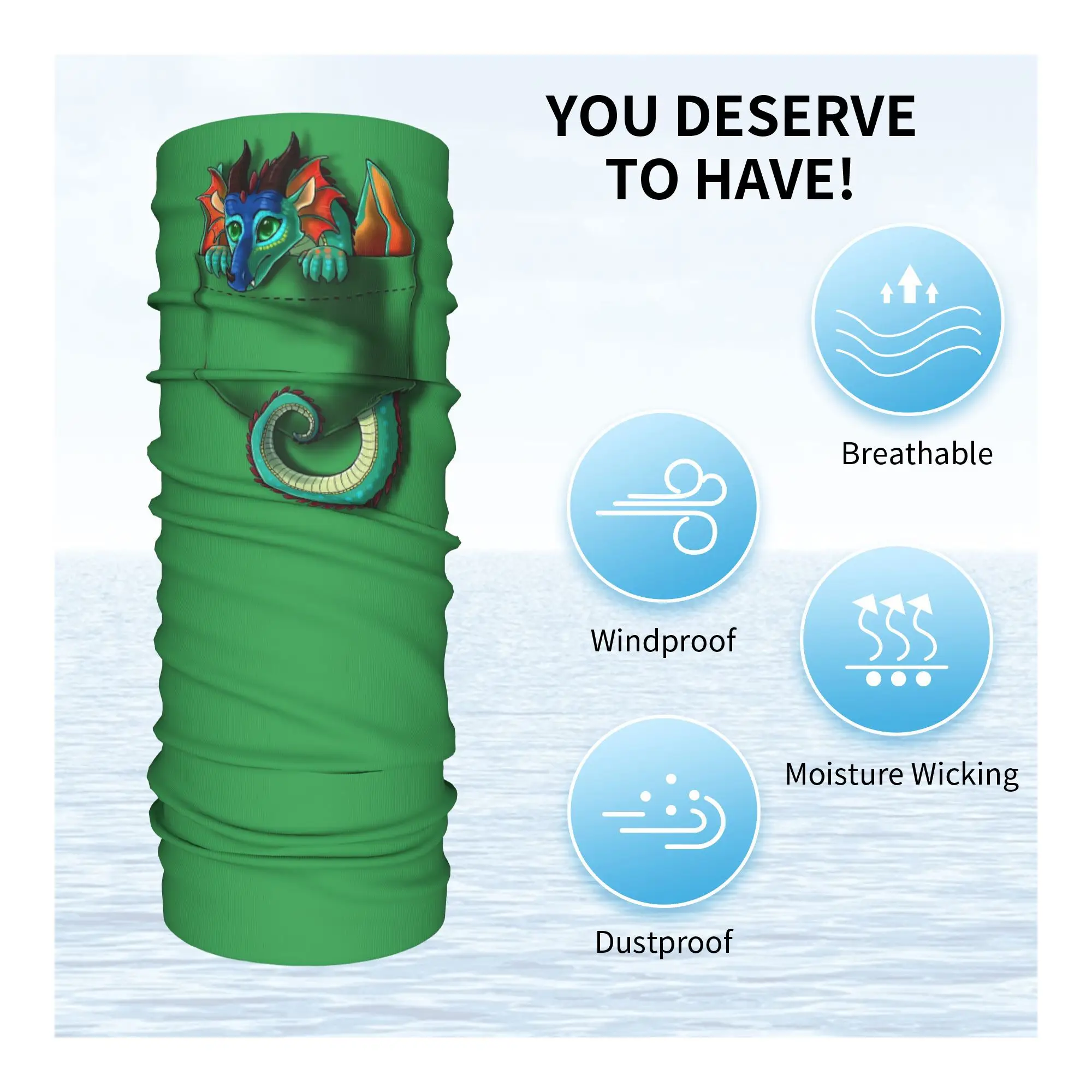 Wings of Fire Pocket Glory Dragon Bandana Neck Cover Printed Wrap Mask Scarf Multifunction Face Mask Cycling Unisex Breathable