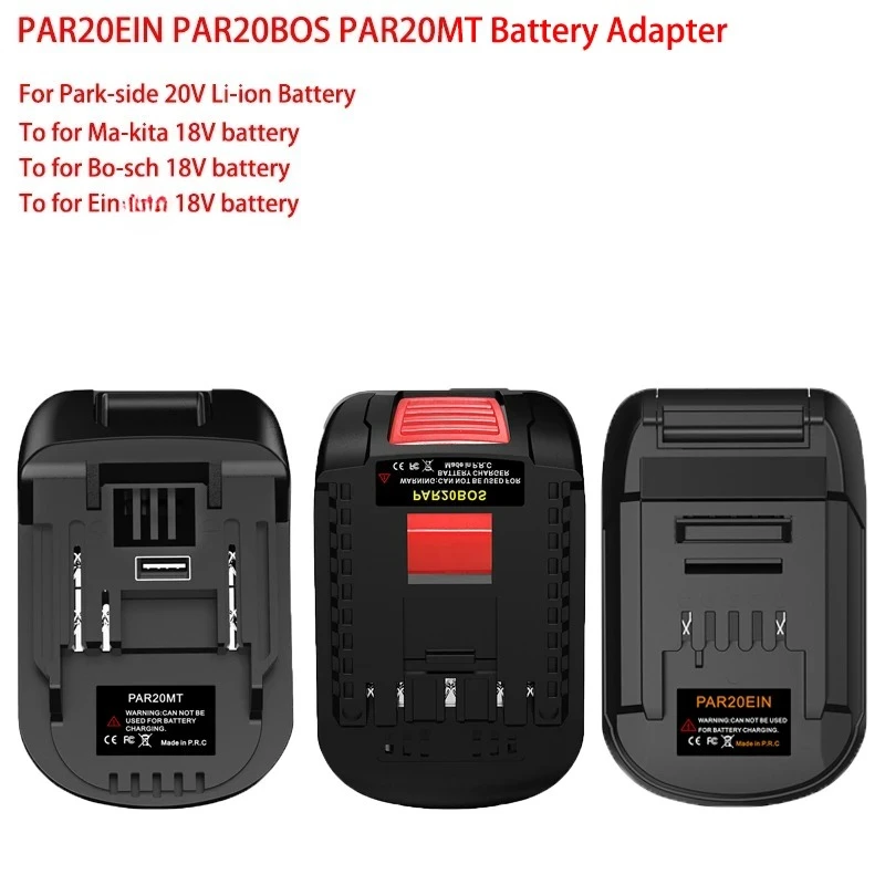 Pour batterie Li-ion Parkside 20V PAR20EIN PAR20BOS PAR20MT adaptateur Compatible avec les outils de batterie Ein/Bosch/Makita 18/20V