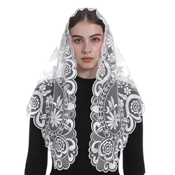 Mantilla en dentelle de style espagnol pour femme, couvre-chef, voile catholique, voile de mariage