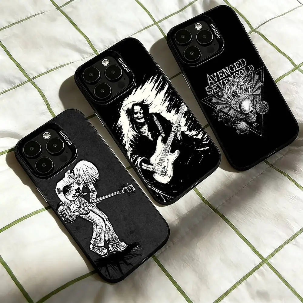 

B-Band Avenged Sevenfold Hot Phone Case For iPhone 17,16,15,14,13,12,11 Plus,Pro Max,XS,Colorful Silver Black Cover