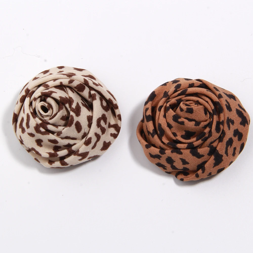 

5 см (1,97 дюйма) винтажный объемный цветочный декор с леопардовым принтом ручной работы для роскошной модной одежды и аксессуаров DM884