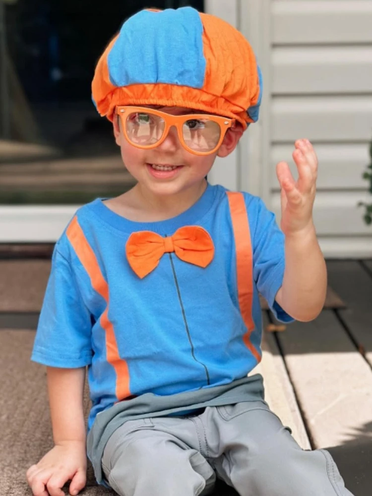 Adult Kids Train Engineer Cosplay Disguise Costume for Kids Orange Strap Bow Tie Hat Halloween Carnival Accessories