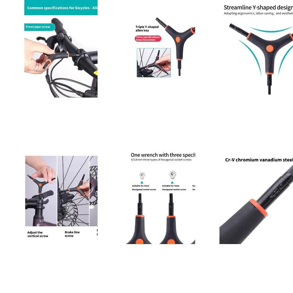 R6FE 3 Way Hexagonal Wrench Y Spanner Bicycles Repair Tool Wear-resistant Inner Hexagonal Spanner Enduring