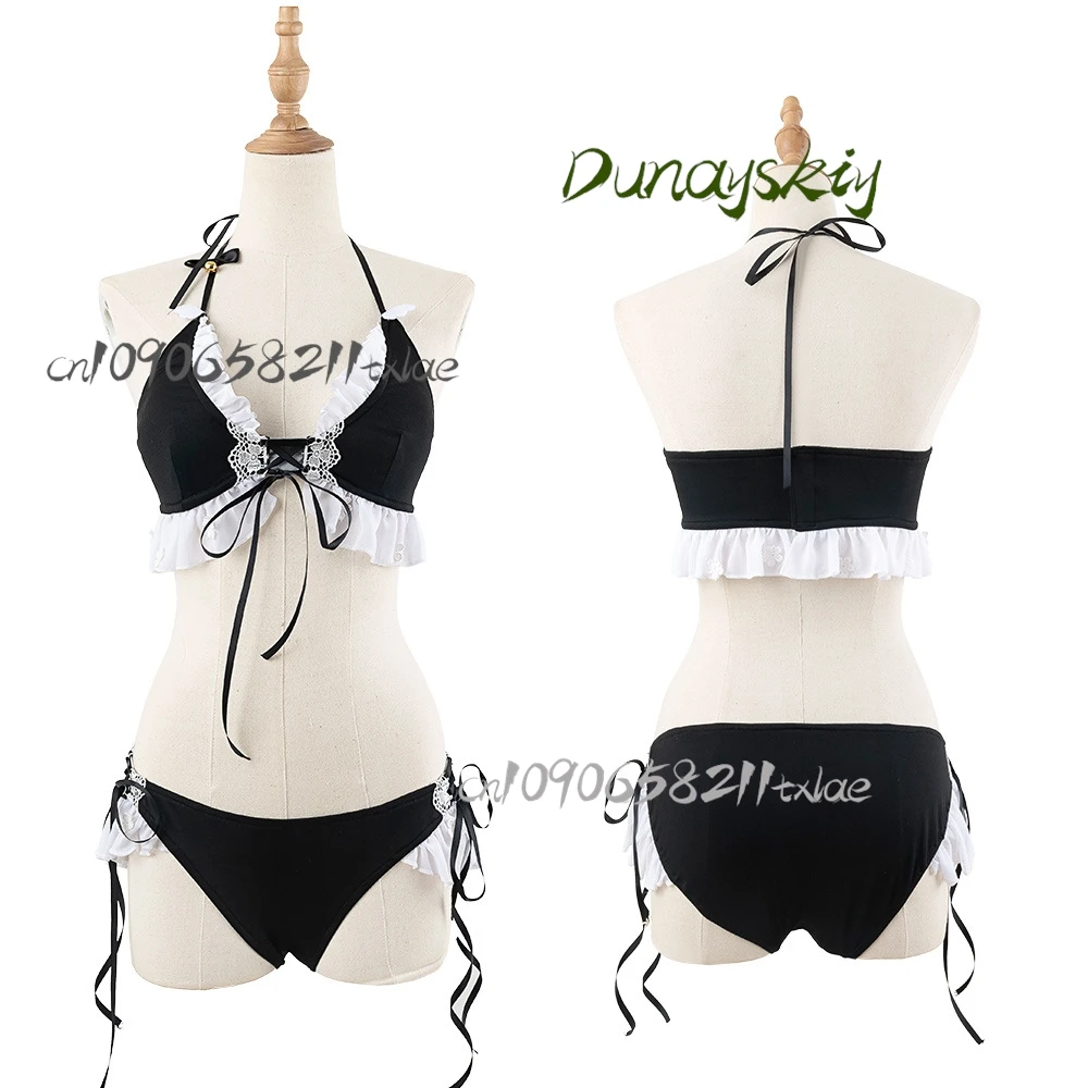 VTuber Amane Tama Amiya ملابس السباحة التأثيرية مجموعة ملابس السباحة شعر مستعار أنيمي لعبة الزي لصيف الشاطئ وحفلات الهالوين