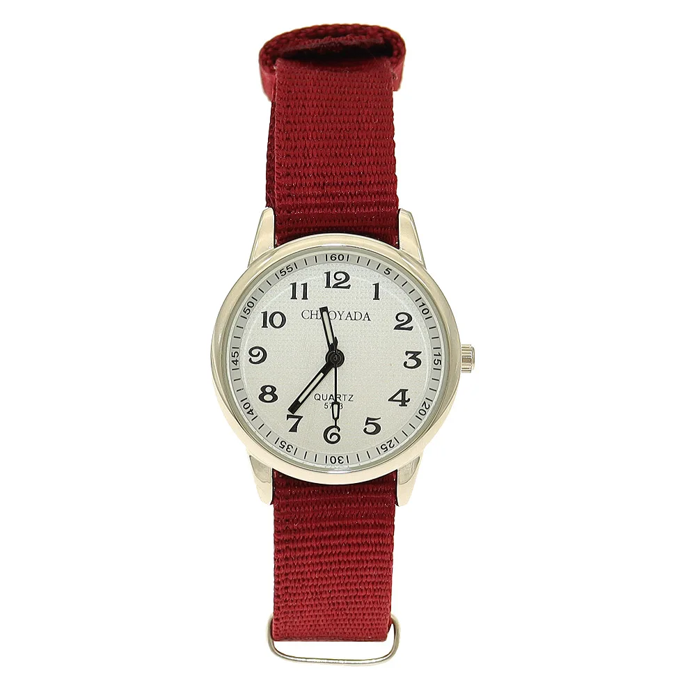 Learning Watch Colorful Dial Cute Watch For Children Nylon Strap Luminous Hands Easy Read Wristwatch Boy Girls Gift