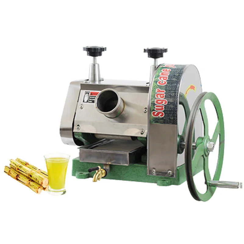 Hand Crank Sugarcane Juicer Hand Held Stainless Steel Desktop Sugar Cane Machine, Cane-Juice Squeezer, Cane Crusher