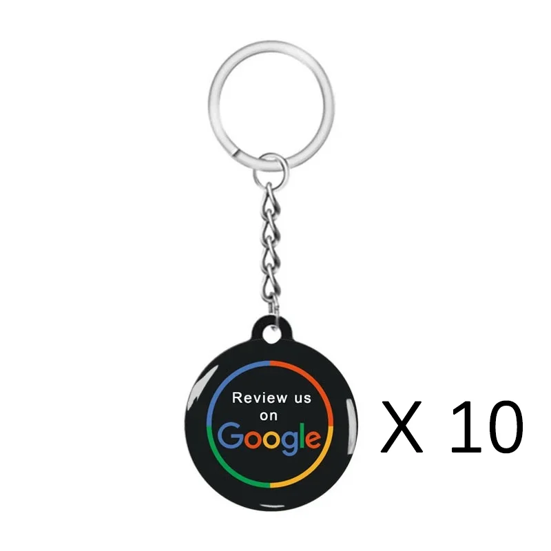 Universeller NFC-Epoxy-Schlüsselanhänger für Google-Bewertungen, Facebook, Instagram für iPhone/Android, URL-Link zum Tippen, Social-Business-Bewertungskarten