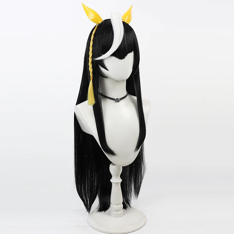 ウマ娘 プリティーダービー カルストーン ライト O コスプレウィッグとテール イエロー ヘッドウェア 耳 編み込み 女性 アニメ ハロウィン パーティー アクセサリー
