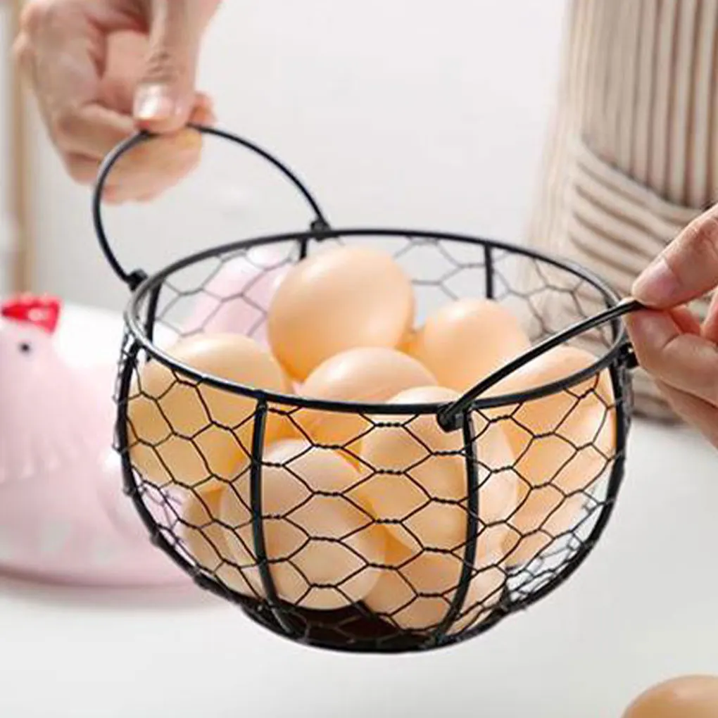 Chicken Shape Iron Egg Storage Box Household Creativite Egg Basket Egg Tray Storage Basket Fruit Container Refrigerator Storage