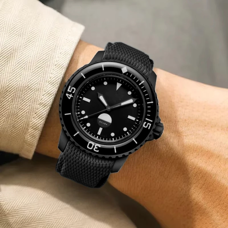 Correa de reloj de caucho FKM tipo lona curvada de primera calidad de 20 mm, 21 mm y 22 mm, compatible con Longines Tudor, sin espacios, universal.