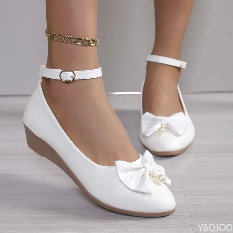 New casual comfortable women's shoes Spring Autumn plus size shallow mouth flats Women's bow elegant simple women's shoes