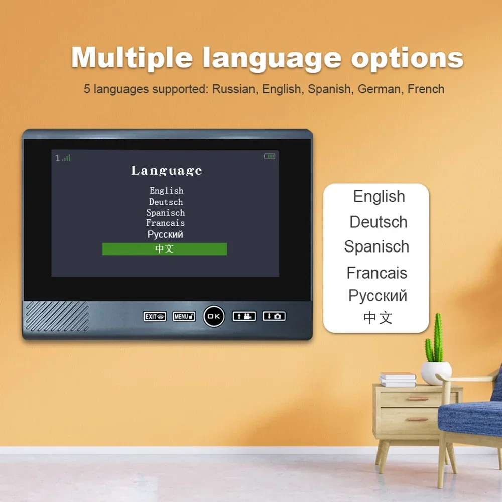 ANJIELO 1080P اتصال داخلي لاسلكي عبر الفيديو بدون ثقوب، كشف الحركة، جرس باب يتضمن شاشة عرض فيديو طويل الاستعداد، نظام أمان TUYA 2.4 جيجا هرتز #3