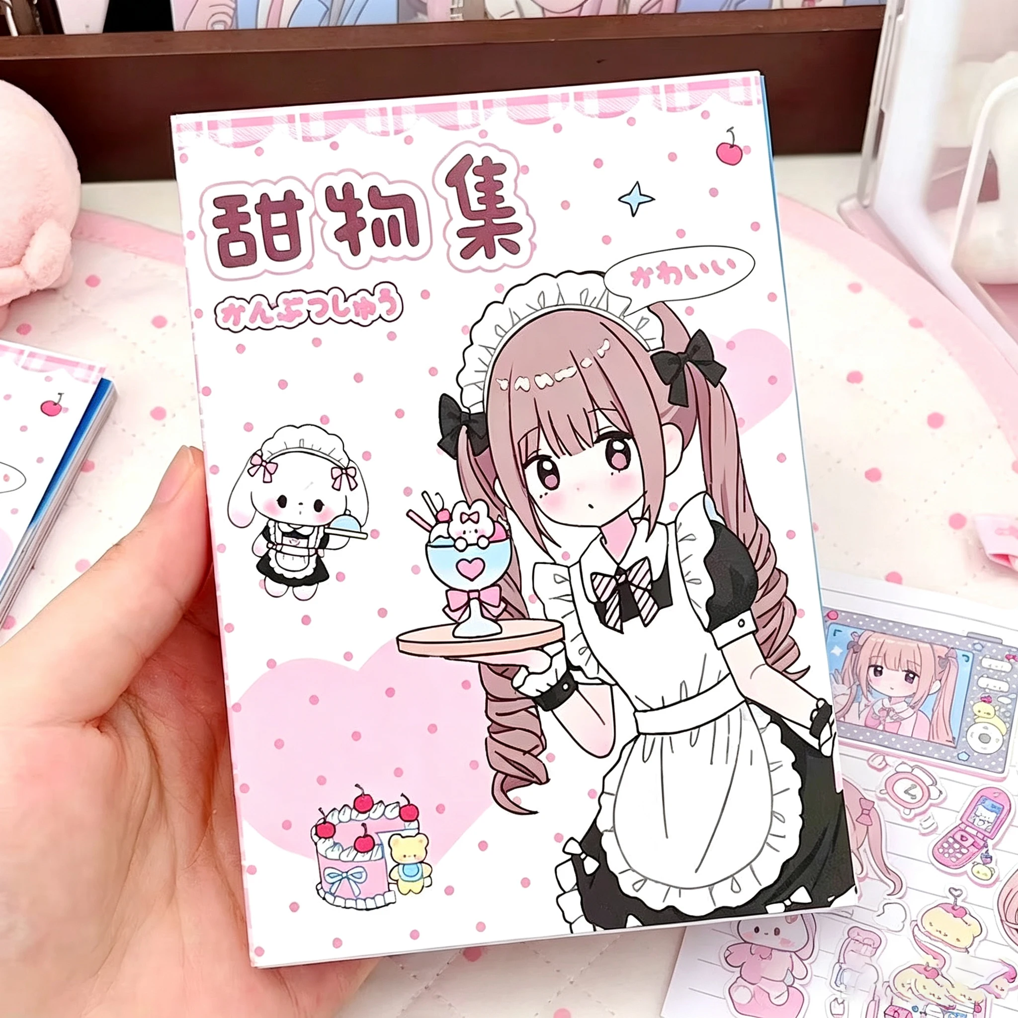 Kawaii Original Sticker Book Ins Sweet Collection Cute Cartoon Characters Full of Girly Vibes Student Journal Decoration Collage