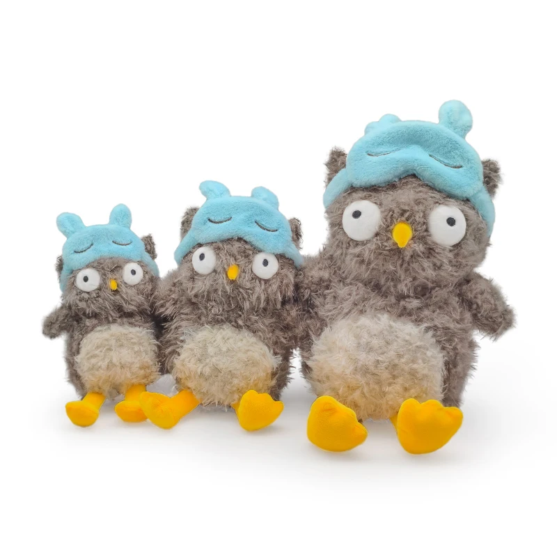 Adorable Funny Owl With Eye mask plush Toy Cute Soft Stuffed Animal Doll Soft Boys and Girls Perfect Birthday Holiday Gift