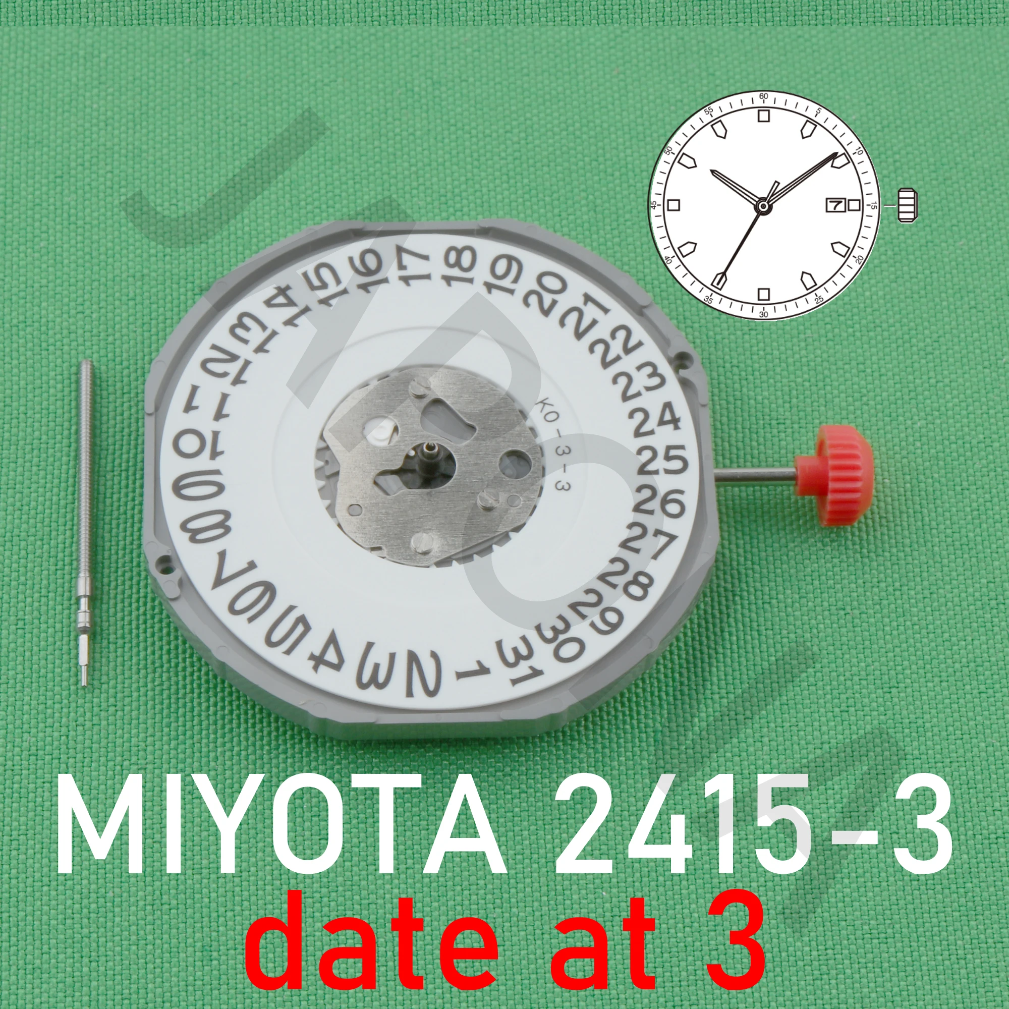 MIYOTA 2415 movement MIYTA 2415-3 movement MIYOTA JAPONA 2415 CWMJ Standard movement with date at 3 with stem