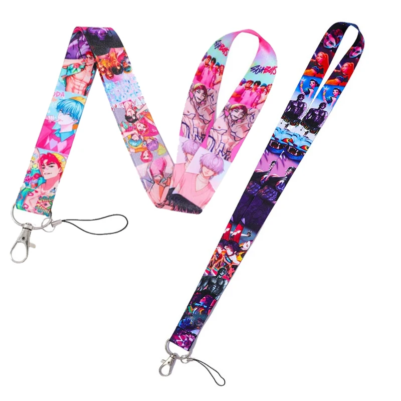 

Kpop Demon Hunters ремешок для телефона на шею универсальный ремешок для мобильного телефона через плечо аниме новый регулируемый ремешок для мобильного телефона веревка