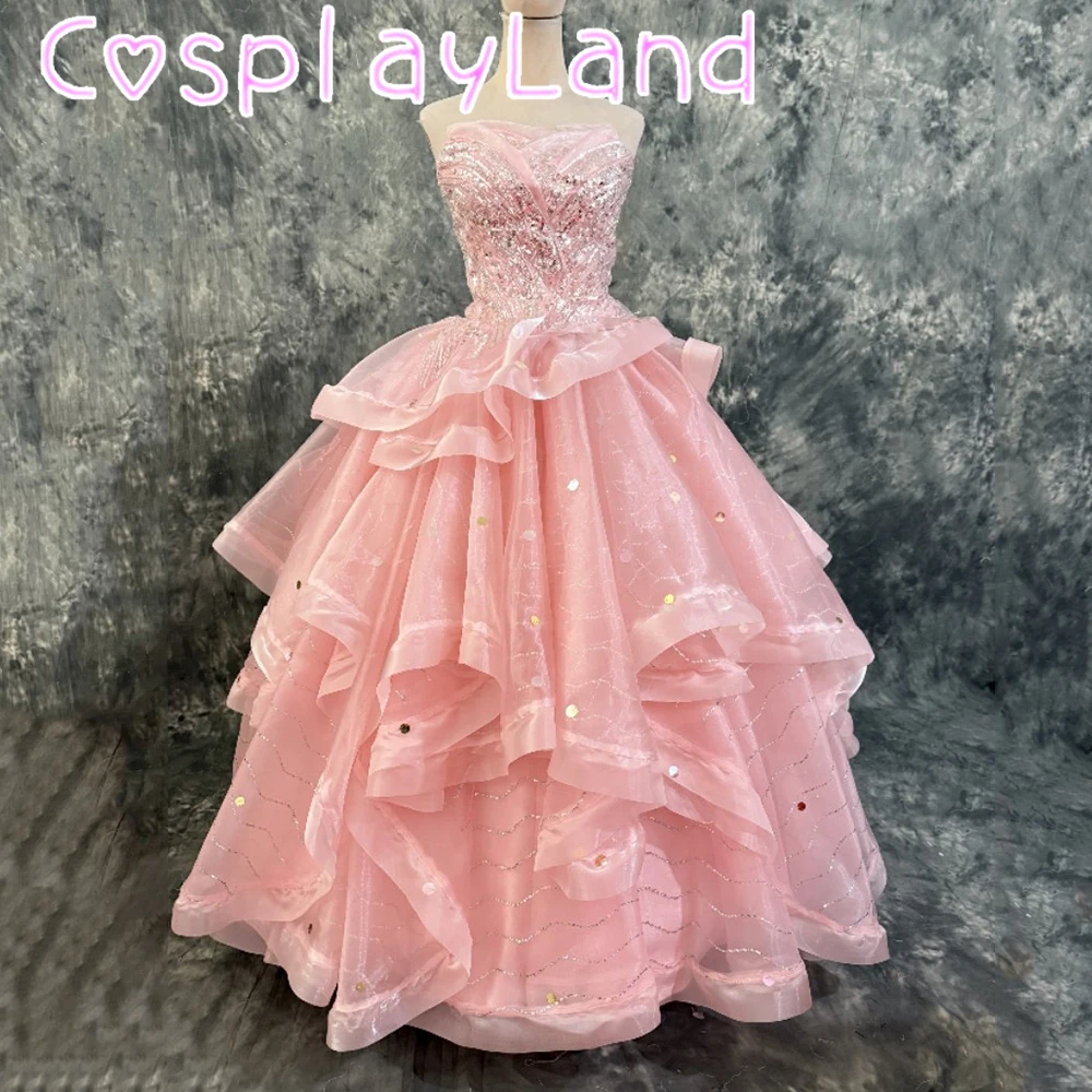 

Witch Glinda Princess Dress Cosplay Pink Women Dress Costume Custom Made Ball Gown Party Dress Halloween Christmas Suit Fancy