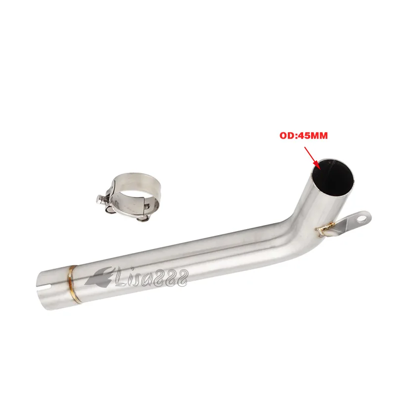 Motorfiets Uitlaat Escape Gemodificeerde Midden Link Pijp Uitlaat Buis Rvs for Voor Yamaha FZ6 FZ6N FZ6S 2004-2011
