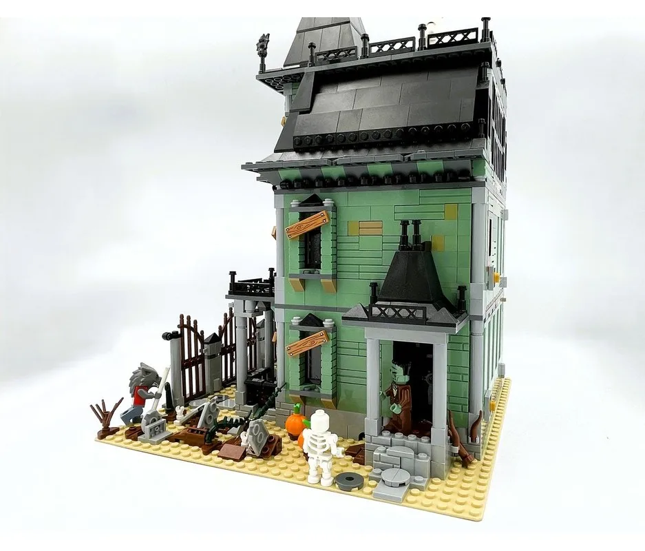 Prachtig nieuw product MOC bouwsteenmodel monster spookhuis technologie modulaire kinderspeelgoed cadeau DIY set
