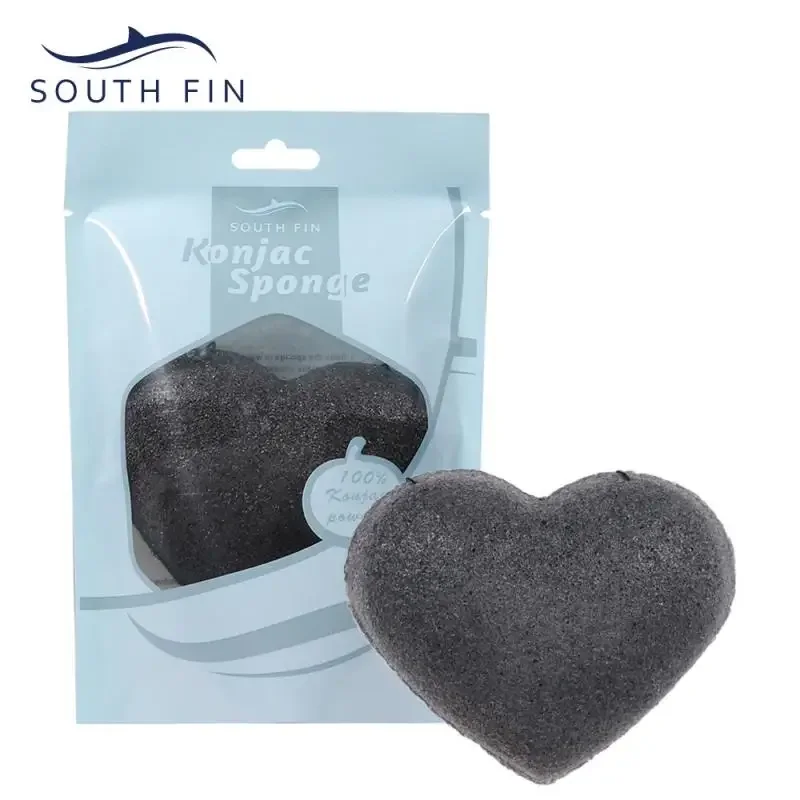 Color Heart-shaped Natural Soft Konjac Facial Puff Face Cleanse Washing Sponge Exfoliator Cleansing Sponge Puff Skin Care Tool