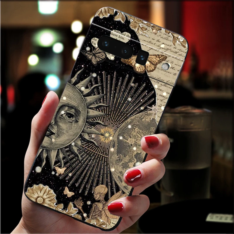 

Phone Case For Google Pixel 10 9 Pro XL 9A 8 7 6 Pro Pixel 8A 7A 6A Pixel 8 7 6 5 Moon and Sun Aesthetic