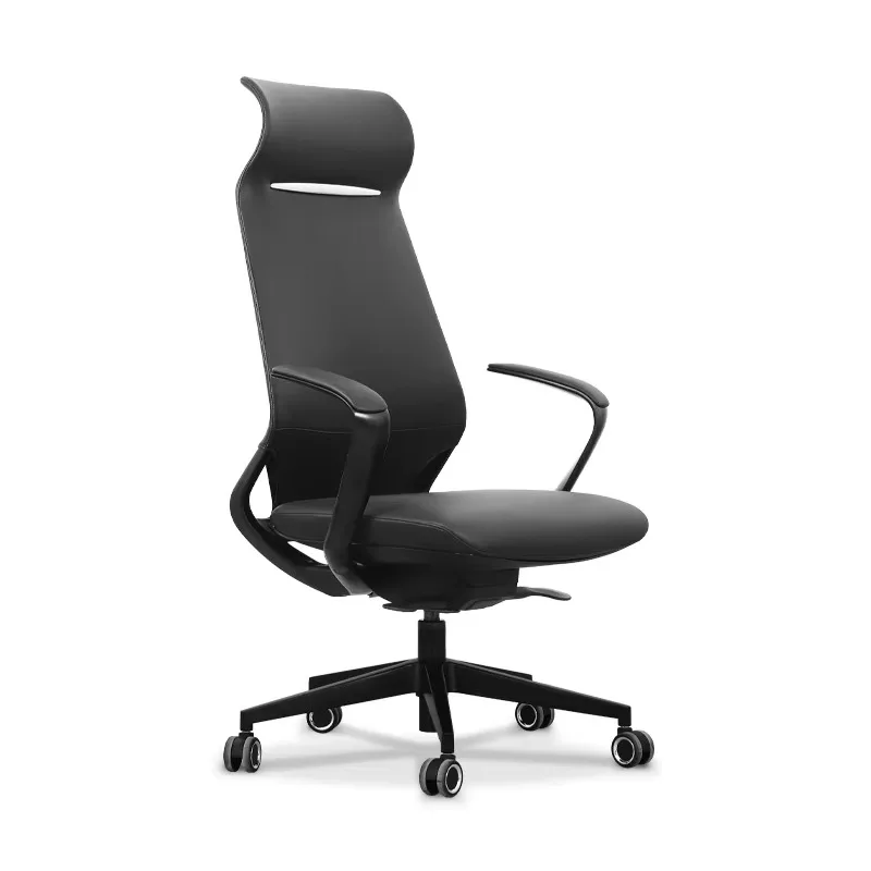 Office Chair Luxury High Back Aluminum Base Revolving Office Boss Chair