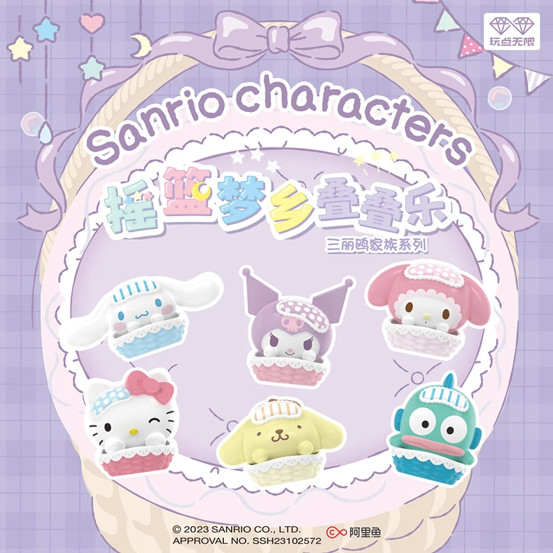 Neue Miniso Sanrio Familie Wiege Traum Serie Hallo Kitty Blind Box Ornament Cartoon Nette Sammlung Diy Dekoration Mädchen Geschenk Spielzeug