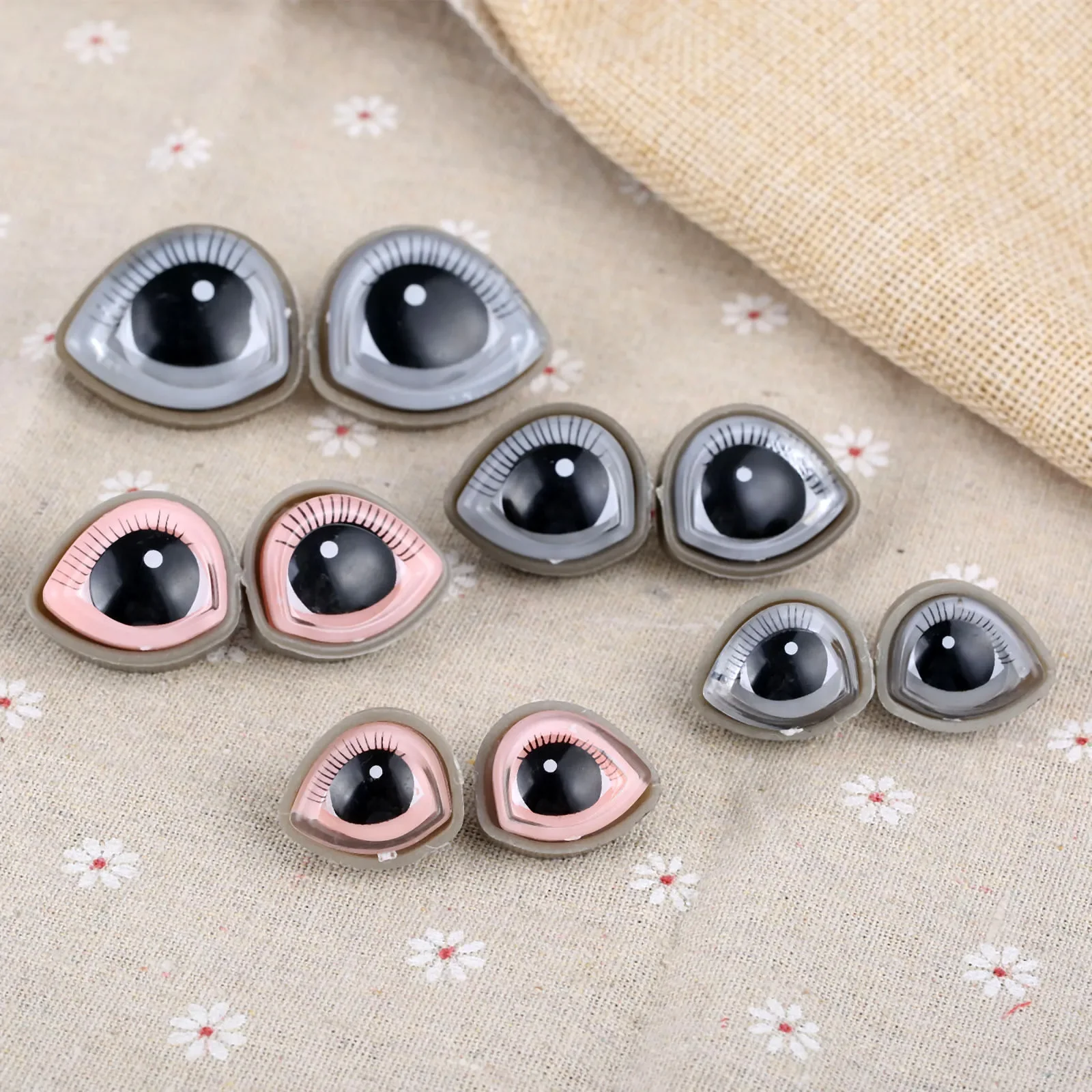 10Sets Safety Eyelash Doll Eyes Doll Accessories for Teddy Bear Stuffed Toys Snap Animal Scrapbooking Puppet Dolls Craft Eye DIY