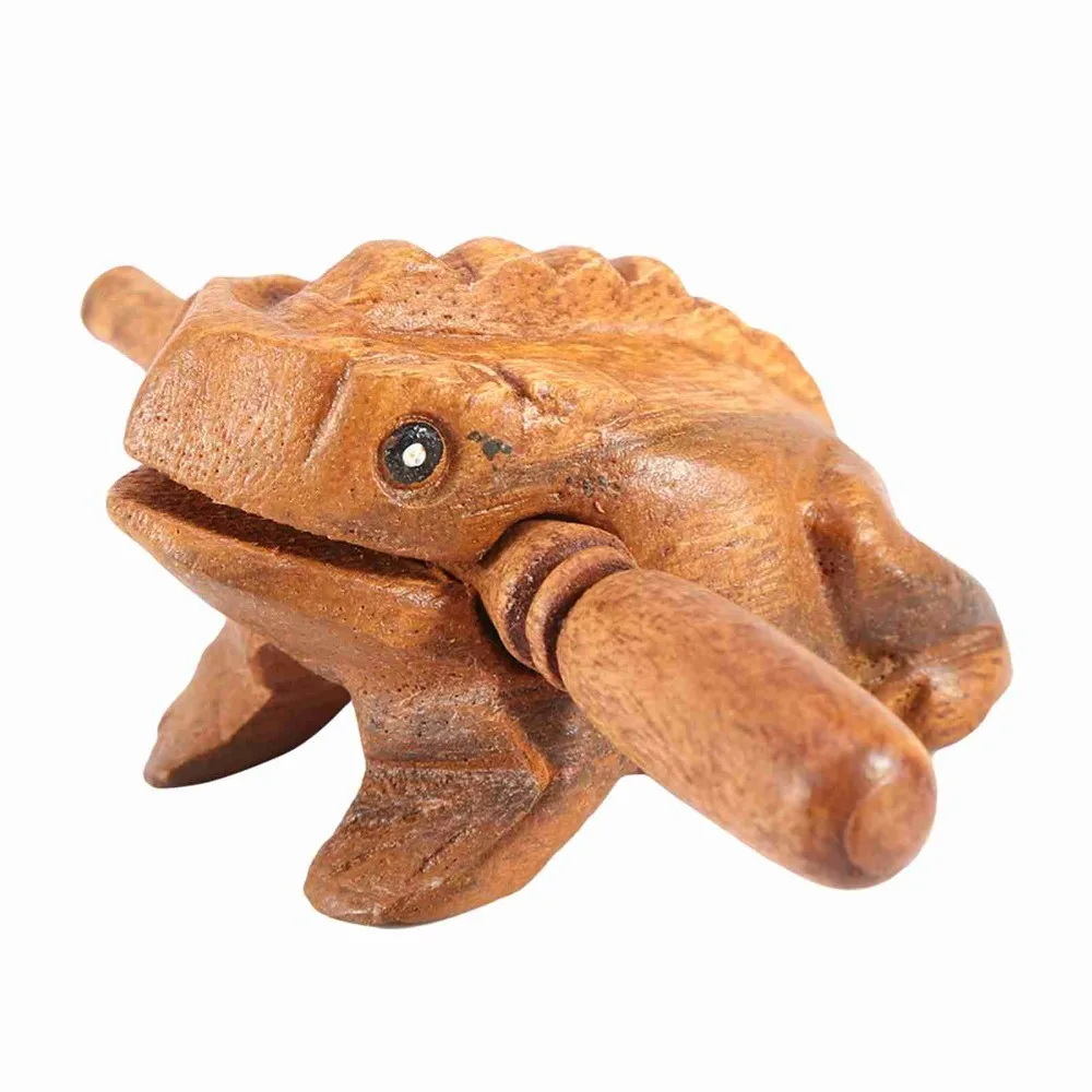 

Wooden Wooden Lucky Frog Solid Wood Carved Yeliow Wood Frog Percussion Instrument Multiple Sizes Cultural Craft