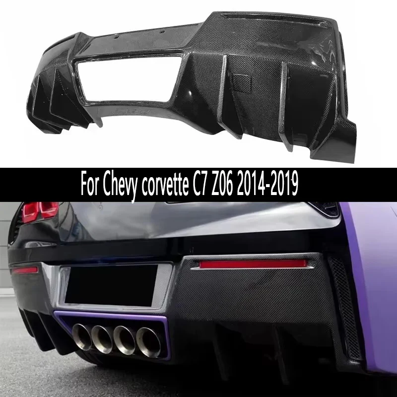 

For Chevy corvette C7 Z06 2014-2019 Carbon fiber Diffuser rear bumper diffuser spoiler rear lip Shunt Car parts Auto pa body kit
