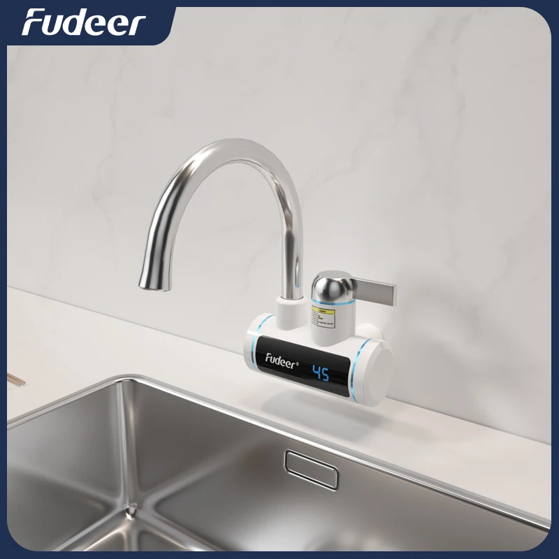 

Fudeer 3000W Tankless Instant Water Heater Electric Hot Water Faucet Heating Kitchen Tap with Temperature Display