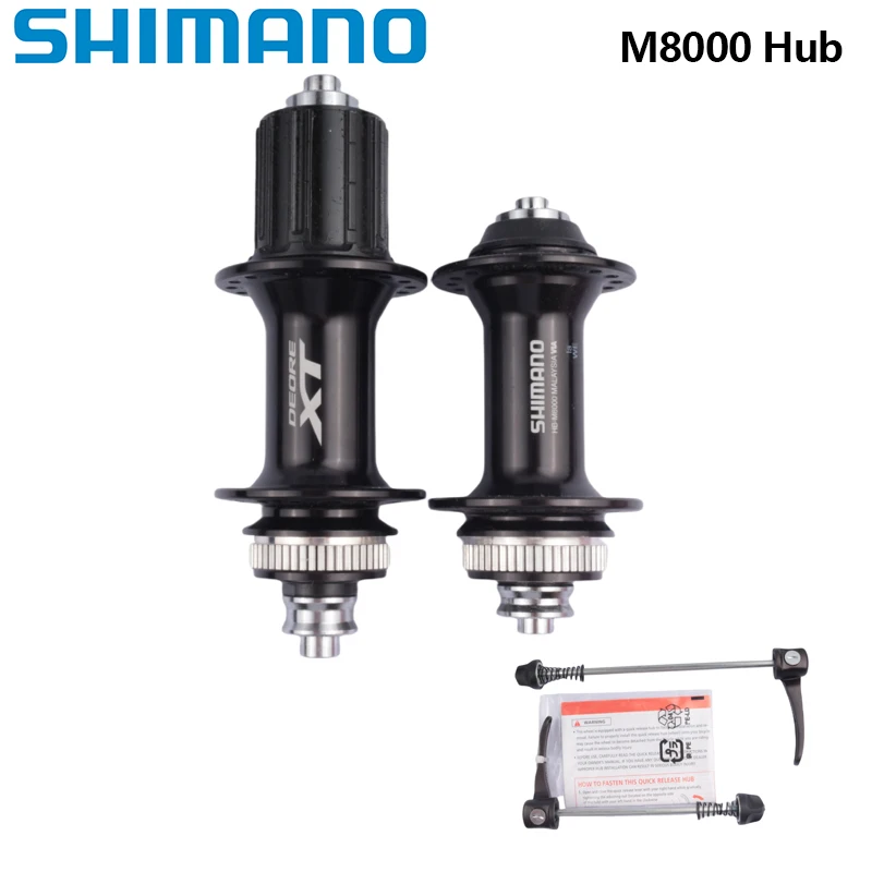 Shimano M8000 Bike Hub M8000 Front Rear Black DEORE XT HB-M8000 With Quick Release One Pair Original MTB Hub Fit Disc Brake