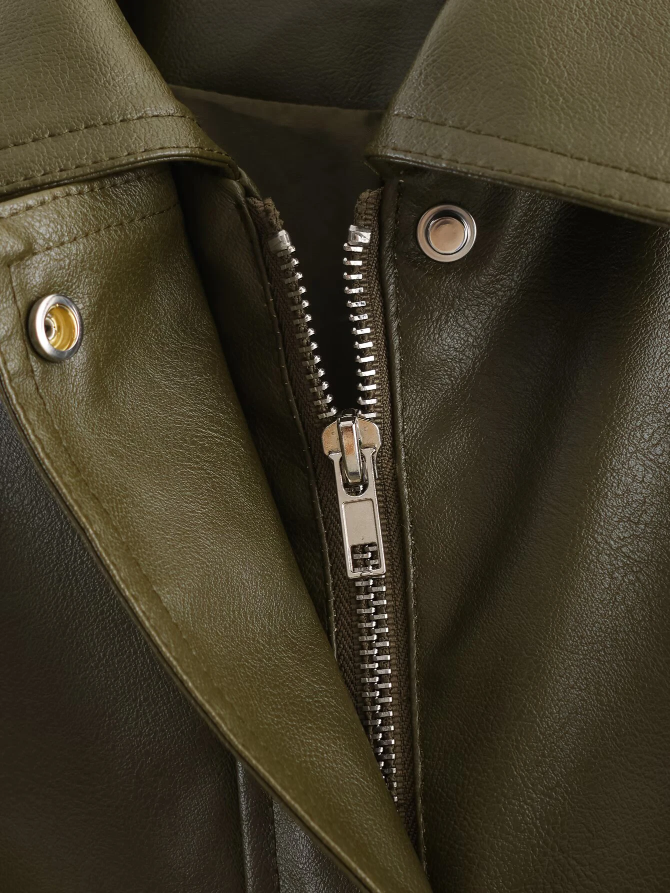 ZERAINS Autunno nuove donne abbigliamento stile retrò francese colletto POLO a maniche lunghe decorazione con cerniera giacca anti-pelle PU allentata