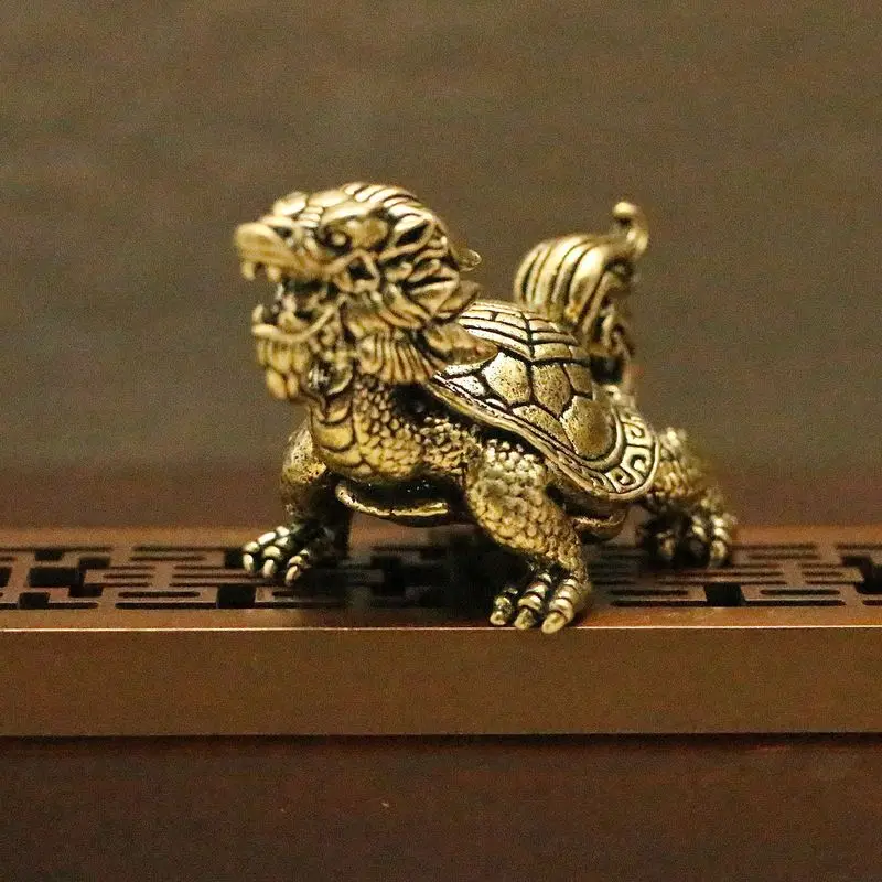 Solid Eight Trigrams Dragon Turtle, a lucky charm for attracting wealth, a desktop decoration, a tea pet, and an antique craft o