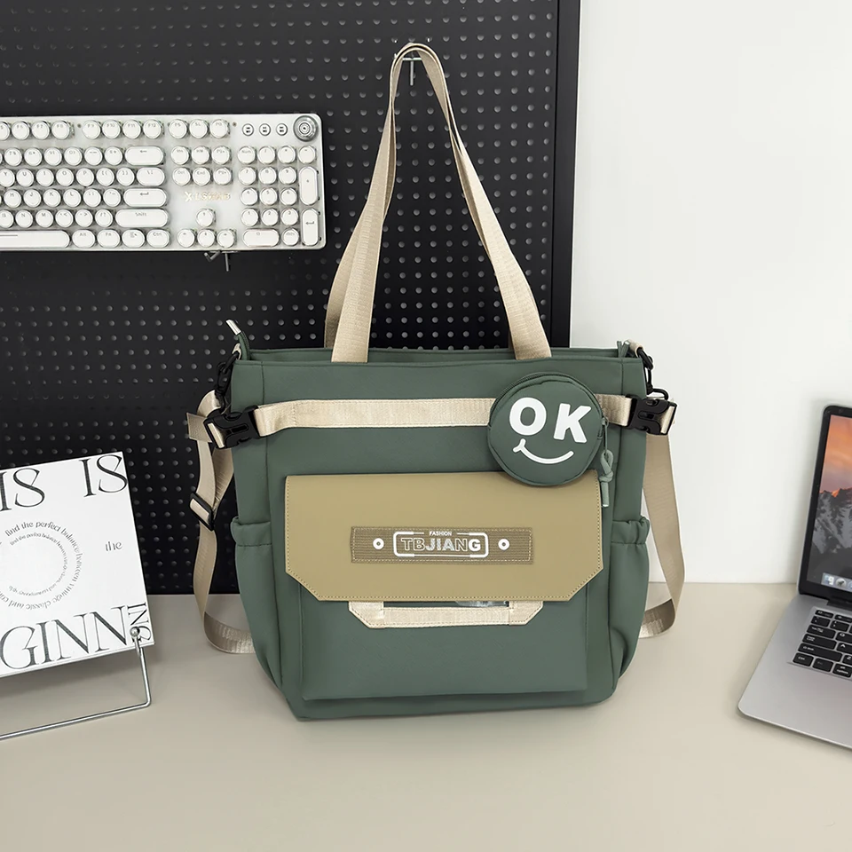 

Tote Bag for Men Casual Street Handbag Male Large Capacity Zipper Laptop Underam Bags Multi-Functional Outdoor Crossbody Bag