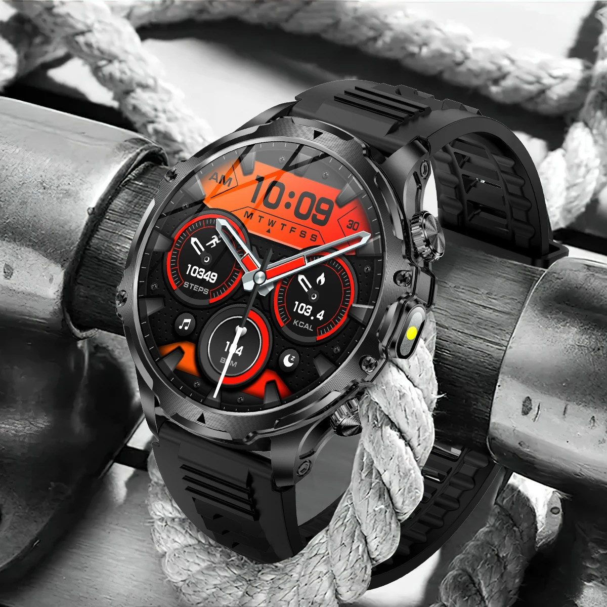 AK75 Smart Watch Flashlight 1.9inch Men Outdoors Sports Fitness