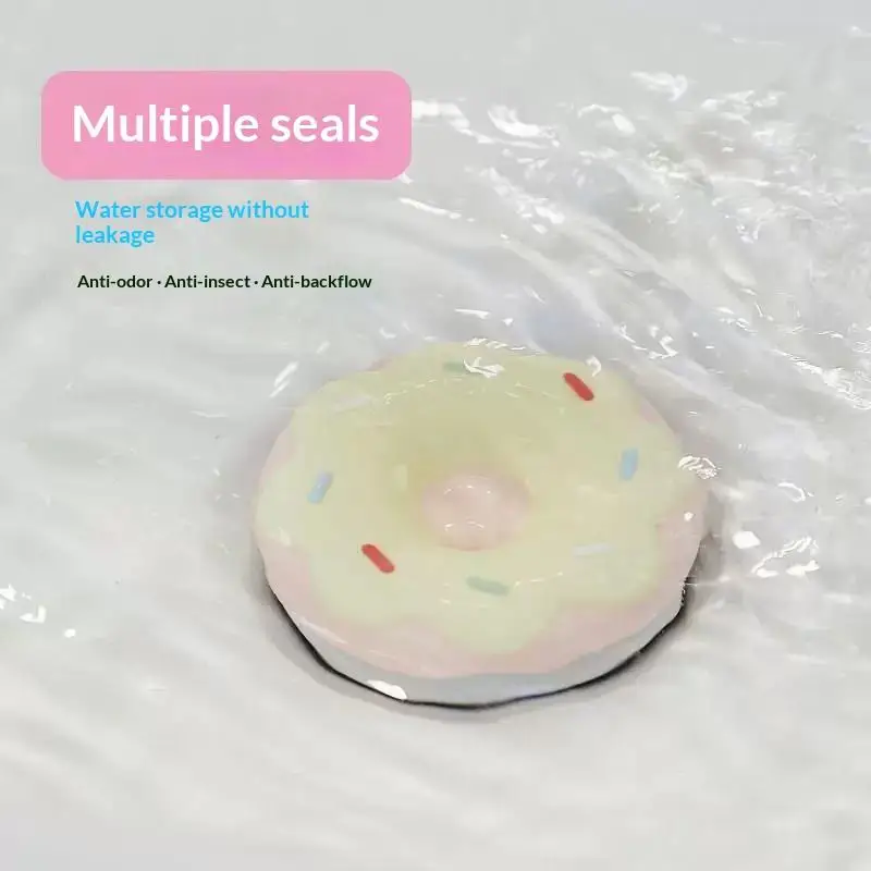 Niedlicher Keramik-Donut-Waschbeckenstopfen, geruchsresistenter Abflussabdeckung, perfekt für Badezimmer- und Küchenspülbecken. – Detail 2