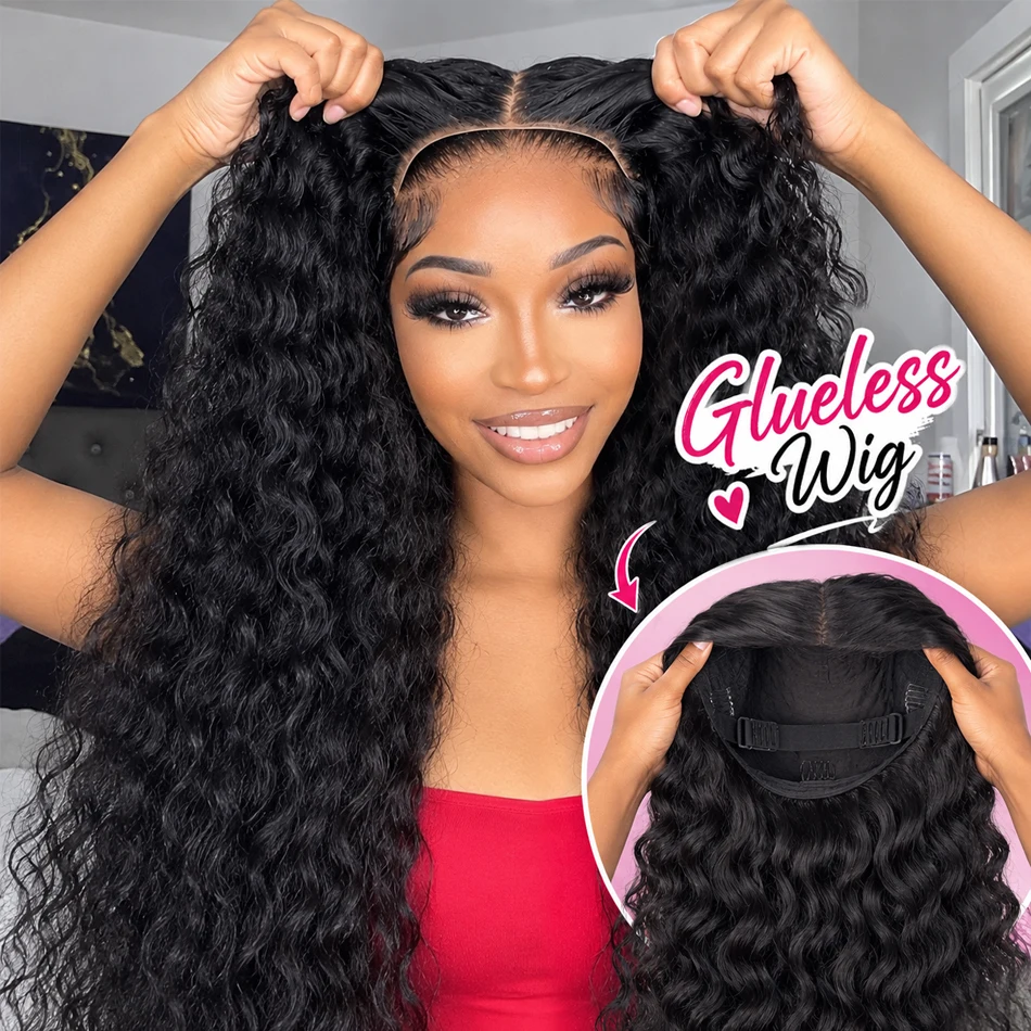 Deep Wave 5x5 Glueless Wig Human Hair Ready to Go Vietnamese Virgin Loose Curly 13x4 13x6 HD Lace Frontal Human Hair Wig 230%