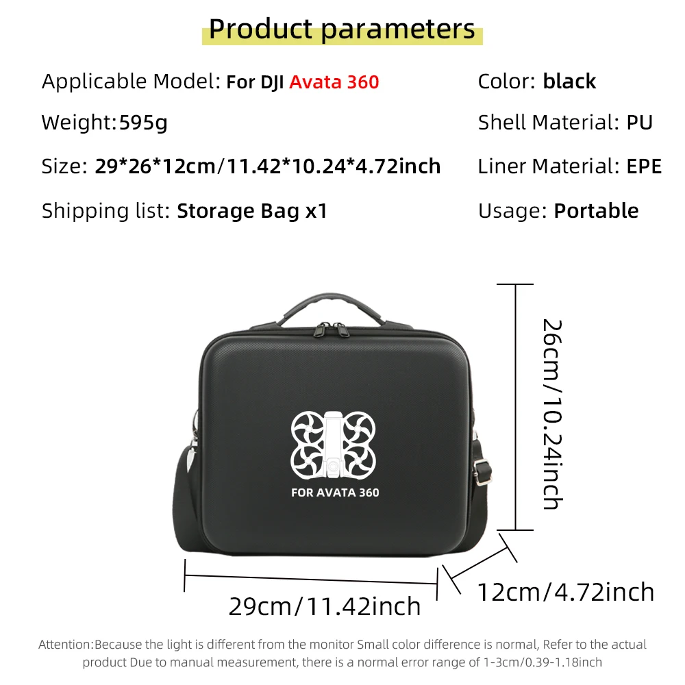 

Durable PU Storage Bag for DJI Avata 360 & RC 2 Remote Controller Portable Protective Carrying Bag