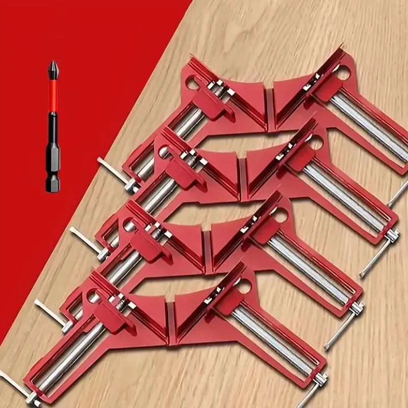 1/4 Pcs Heavy Duty 90 Degree Right Angle Clamps Adjustable Screw For Woodworking Picture Framing DIY