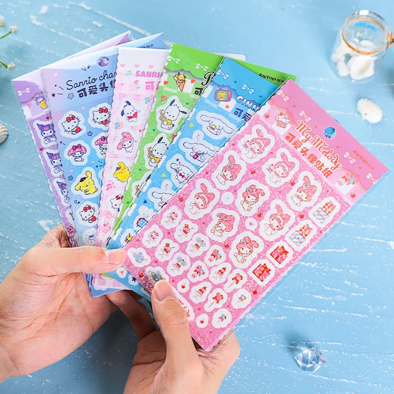 24pcs/lot Sanrio Kuromi Melody Cinnamoroll Pochacco Stickers Cute Scrapbooking DIY Diary Decorative Sticker Album Stick Label