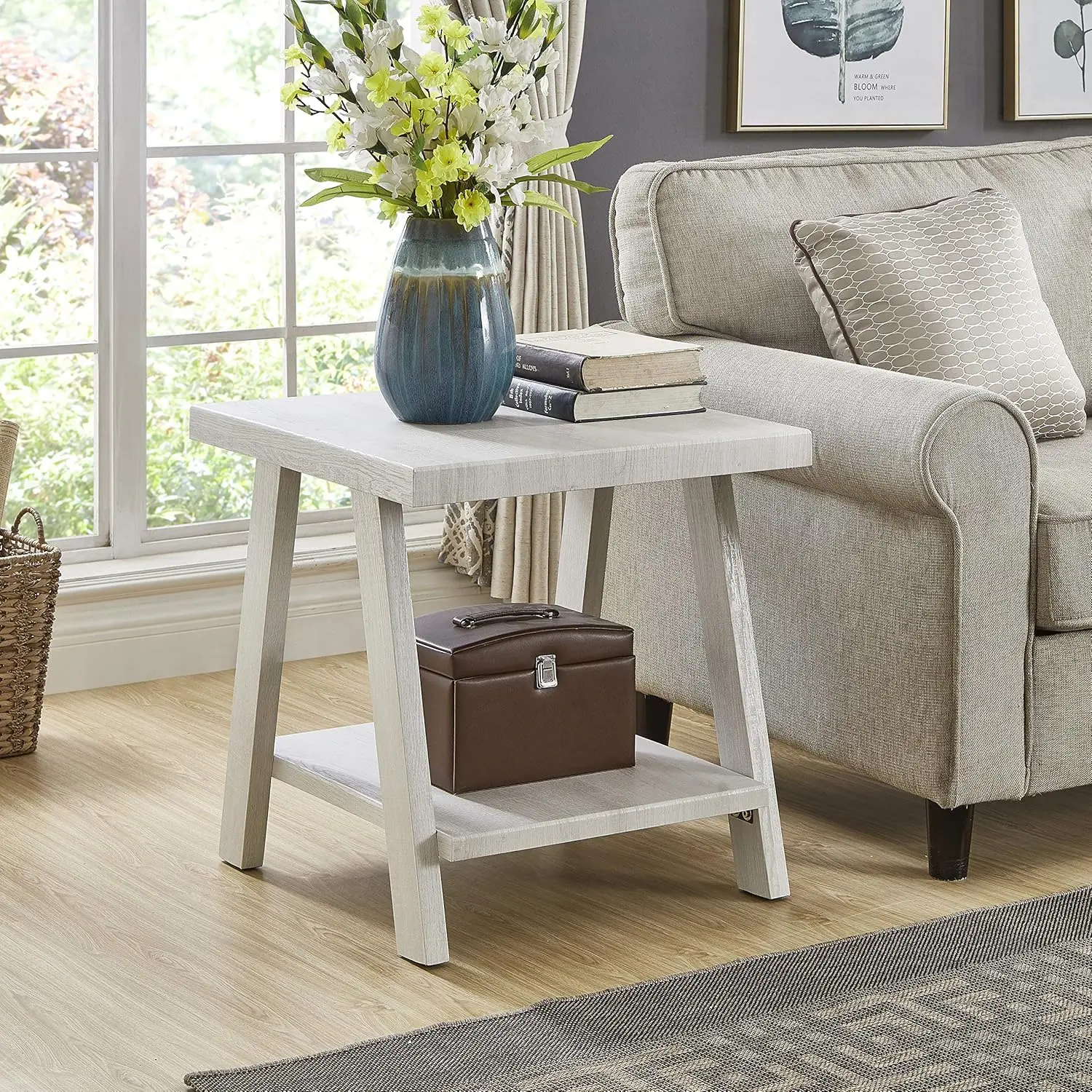 

Современный белый деревянный приставной столик с полкой, мебель для гостиной в стиле модерн