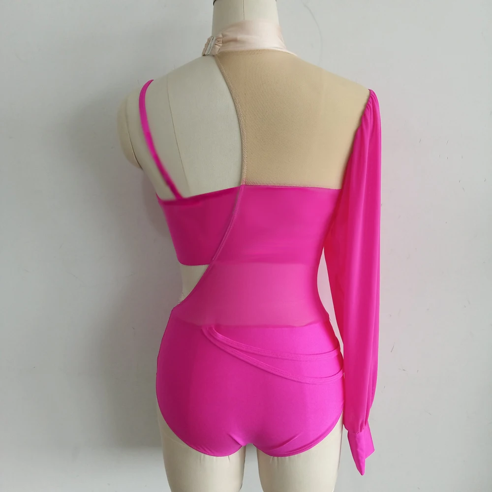 Kindermeisjes Detailhandel En Groothandel Nylon/Lycra Mesh Moderne Dans Ballet Body Suit Training Pak Dansschool Groep Performance