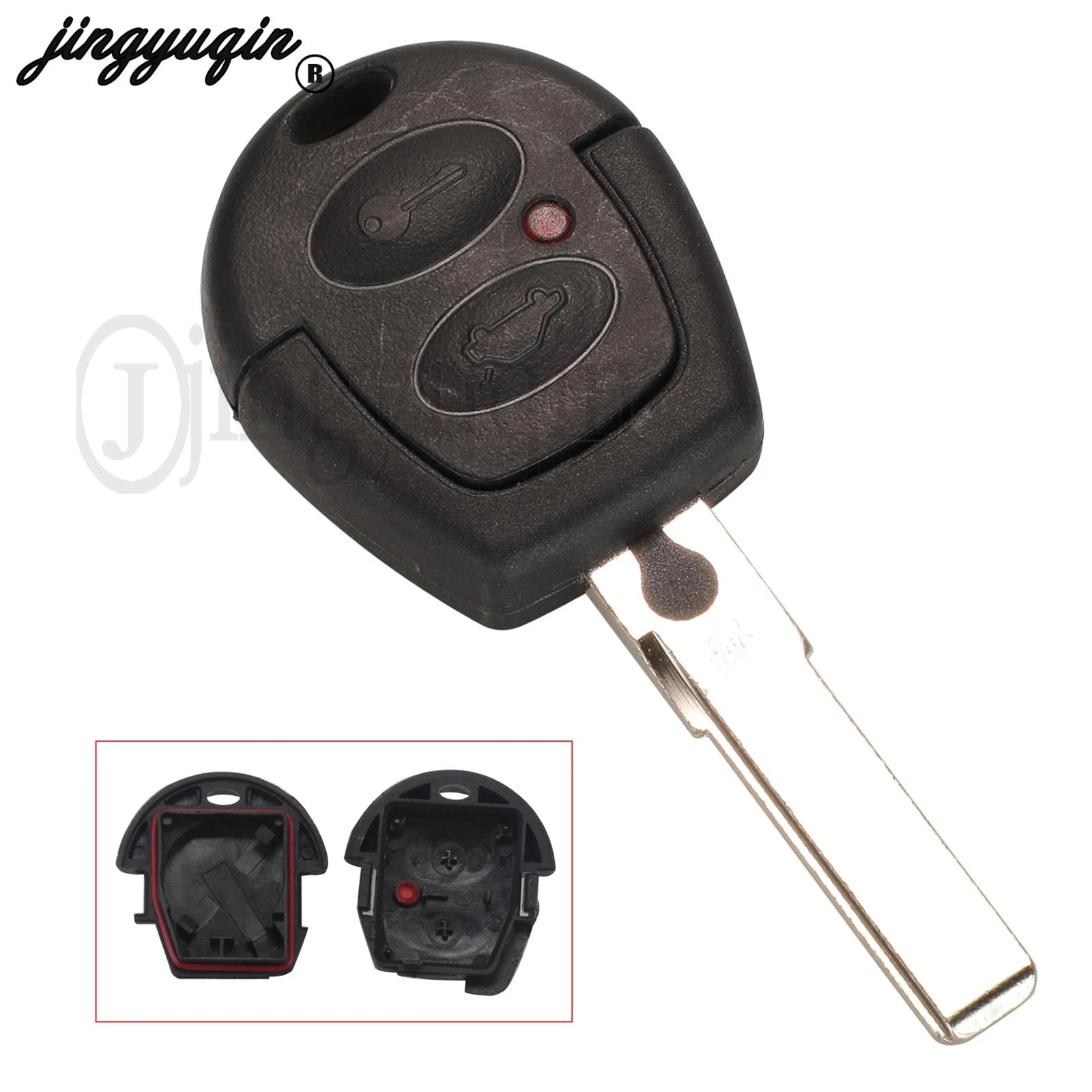 jingyuqin10pcs For VW Volkswagen Polo Golf Jetta Sharan Seat Leon SKODA FABIA OCTAVIA Fob 2Button Remote Car Key Shell Case fob